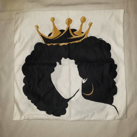 NEW Throw Pillow Case Cover 17 1/2" x 17 1/2" Decorative Black Queen - Picture 1 of 3